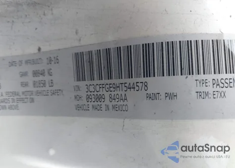 2017 Fiat 500E Battery Electric из США, поврежденный, VIN 3C3CFFGE9HT544578